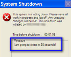 a system shutdown is in progress